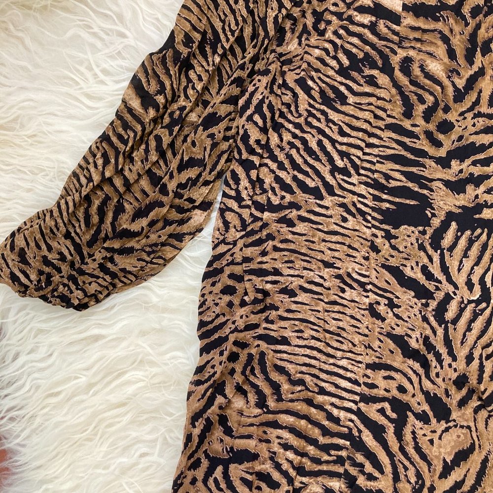 GANNI Animal Print Mini Georgette Dress - Picture 13 of 15
